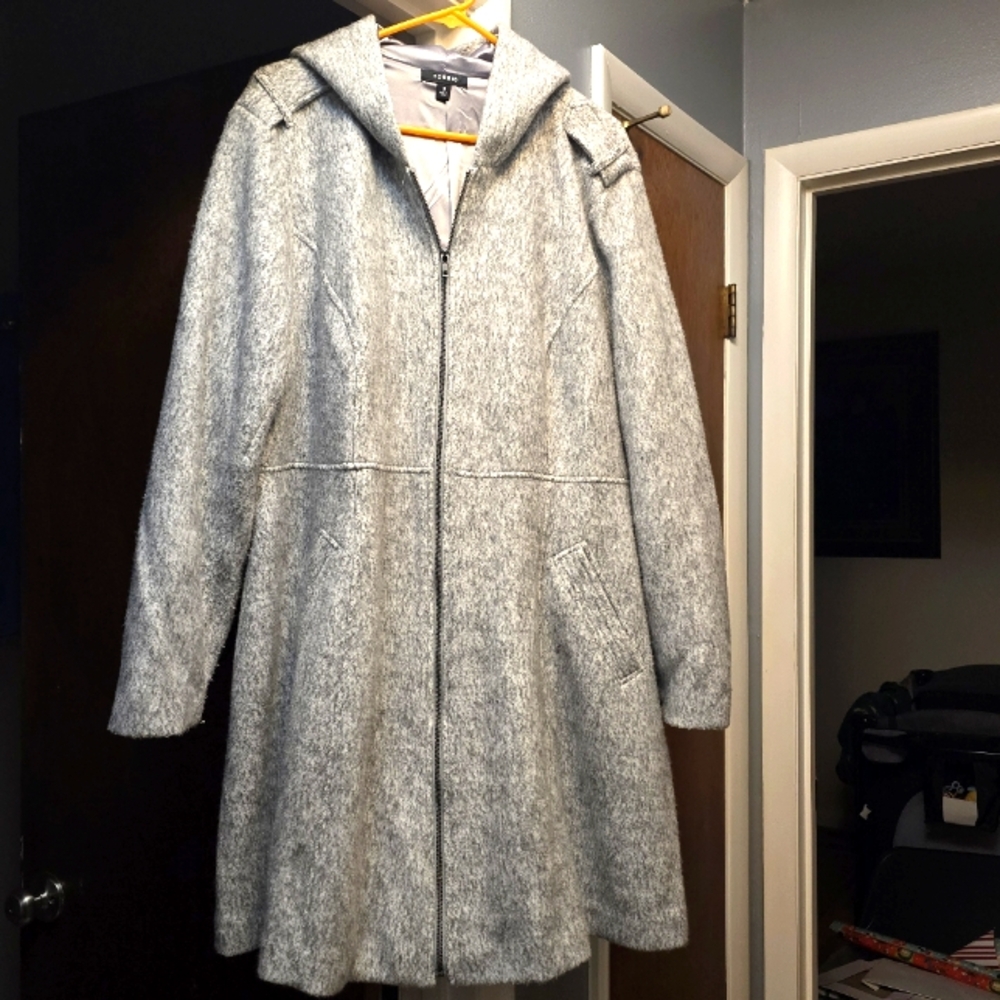 Torrid size 3 (26) grey long dress/pea coat with a hood